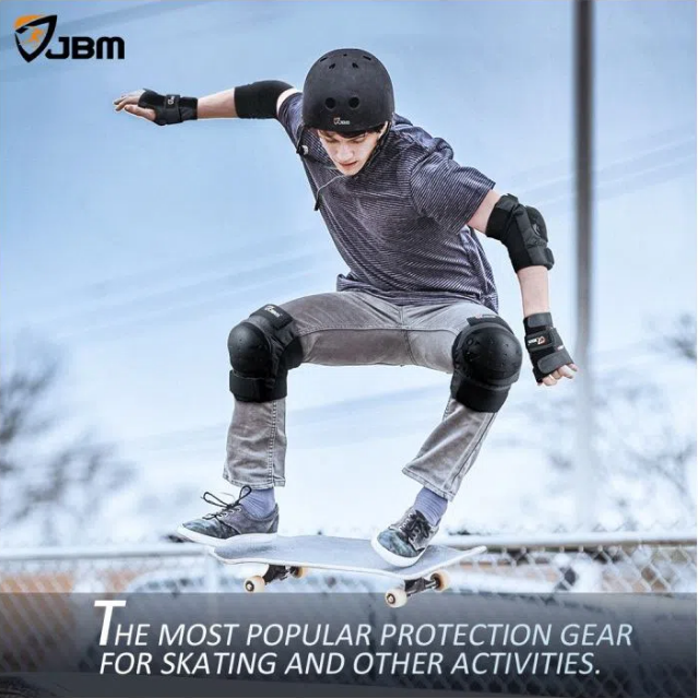 6 Pieces Kids Outdoor Sports প্রোটেক্টিভ গিয়ার নি প্যাডস Elbow Pads Wrist Guards Roller Skating Safety Protection