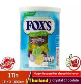 Fox's Crystal Clear ক্যান্ডি টিন - Thailand - 180Grm