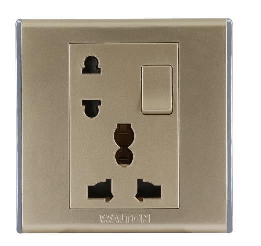 মেটালিক সিলভার/ব্লাক/গোল্ড (A8 সিরিজ) DS-EE-112-Multi-Socket