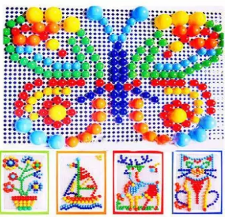 Baby Toys Creative Colorful Mosaic Nail Fungus Ding Children Learning Toy Insert Beads Puzzle Educational Toys For Children